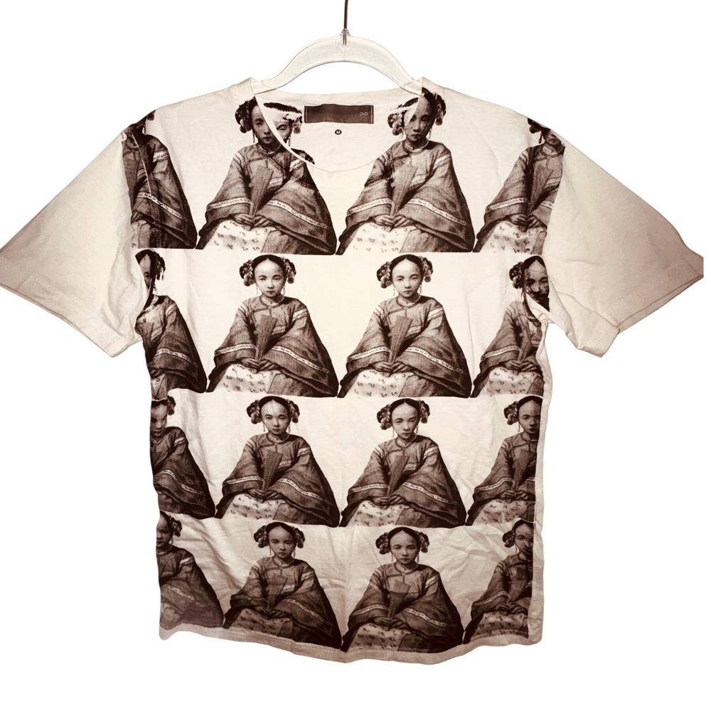 OVO Drake Graphic Portrait T-Shirt Cream Medium 100% Cotton Hip Hop Streetwear